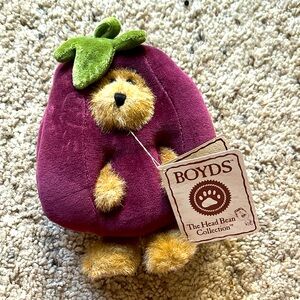 Boyds Bear The Head Bean Collection: Edgar Eggplant Boyd Bear.